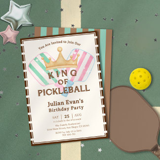 Retro Landkreis Club Pickleball Geburtstag Einladung