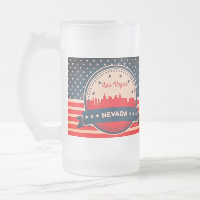 Retro Las Vegas Nevada Skyline Mattglas Bierglas (Links)