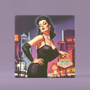 Retro Las Vegas Pin-up-Dame Fliese