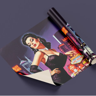 Retro Las Vegas Pin-up Geschenkpapier