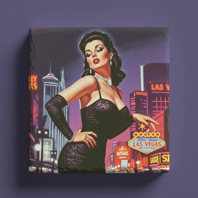 Retro Las Vegas Pin-up Steinuntersetzer (Von Creator hochgeladen)