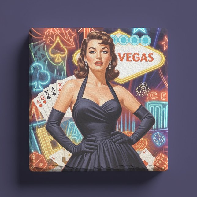 Retro Las Vegas Pin-up Steinuntersetzer (Von Creator hochgeladen)