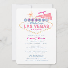 Retro Las Vegas Sign Junggeselinnen-Abschied Einladung