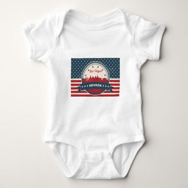 Retro Las Vegas Skyline Baby Strampler (Vorderseite)