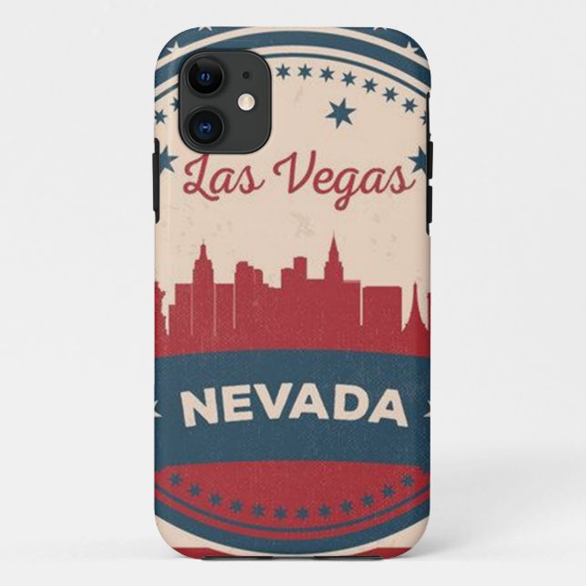 Retro Las Vegas Skyline Case-Mate iPhone Hülle (Rückseite)