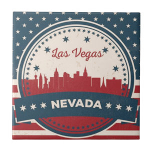 Retro Las Vegas Skyline Fliese