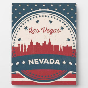 Retro Las Vegas Skyline Fotoplatte