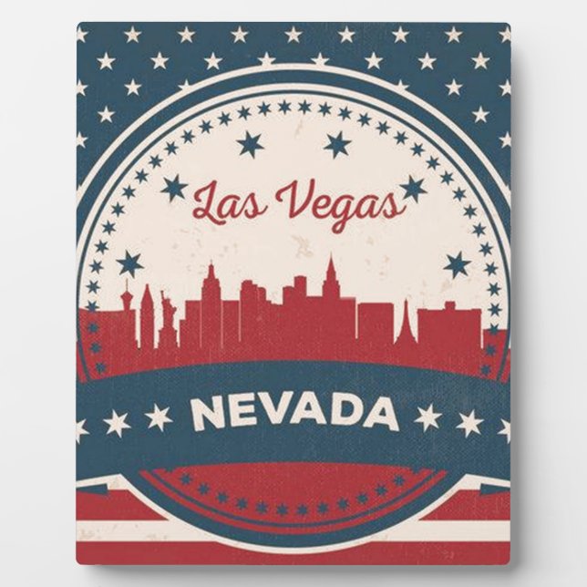 Retro Las Vegas Skyline Fotoplatte (Vorderseite)