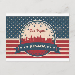 Retro Las Vegas Skyline Postkarte