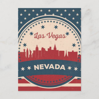 Retro Las Vegas Skyline Postkarte
