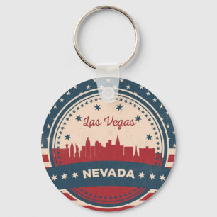 Retro Las Vegas Skyline Schlüsselanhänger