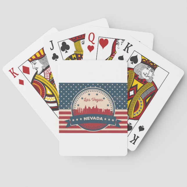 Retro Las Vegas Skyline Spielkarten (Rückseite)