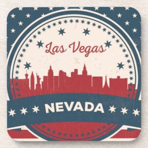 Retro Las Vegas Skyline Untersetzer