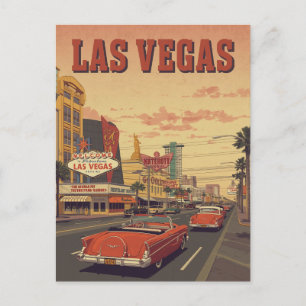 Retro Las Vegas Strip Drive Postkarte