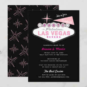 Retro Las Vegas Unterzeichner Junggeselinnen-Absch Einladung