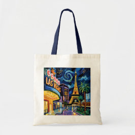 Retro Las Vegas Van Gogh Style Casino Night City  Tragetasche