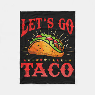 Retro Lass uns Taco Shirt Funny gehen Taco für Fleecedecke