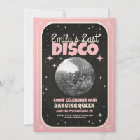 Retro Last Disco Bachelorette Wochenende Einladung