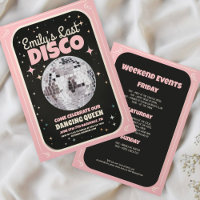 Retro Last Disco Bachelorette Wochenende Einladung