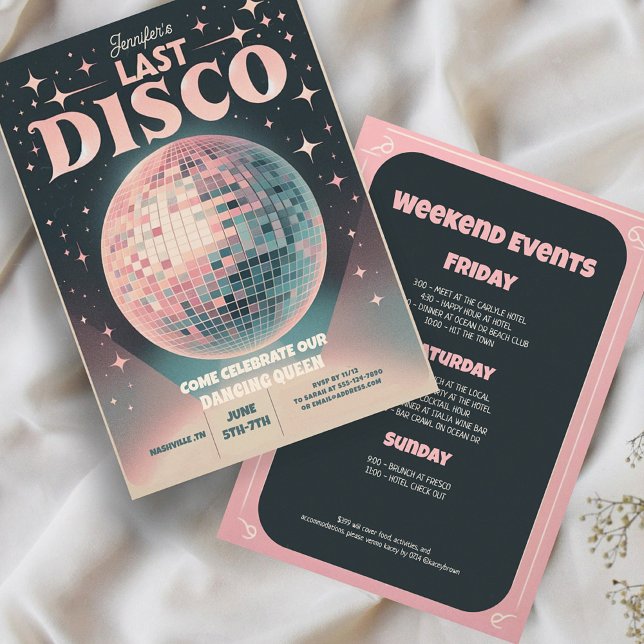 Retro Last Disco Bachelorette Wochenende Einladung (Von Creator hochgeladen)