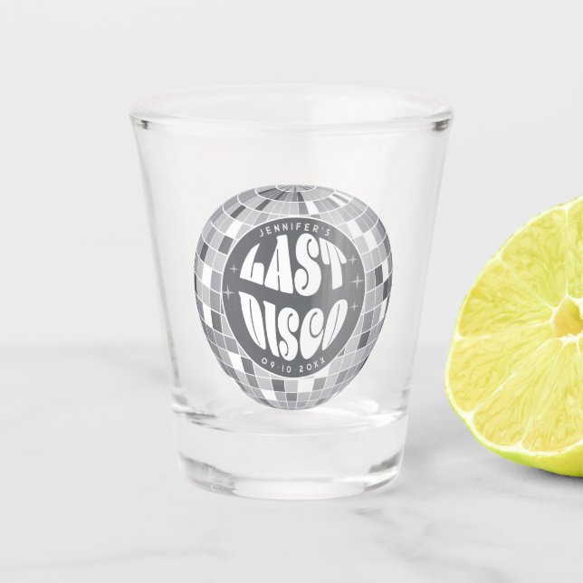 Retro Last Disco Gastgeschenk Schnapsglas (Vorderseite)
