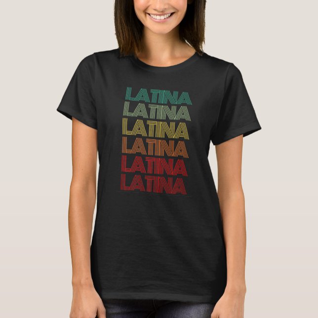 Retro Latina Espanol Girl Spanish Lady Latin Ameri T-Shirt (Vorderseite)