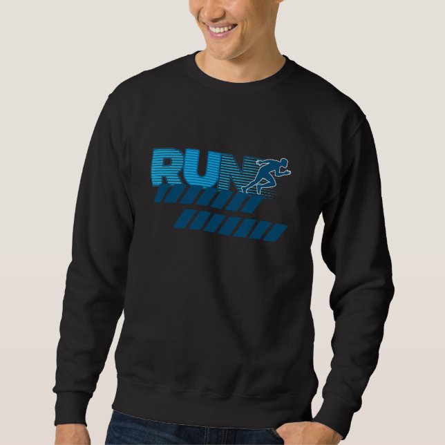 Retro-Lauf-Typografie-Sprinter-Silhouette Sweatshirt (Vorderseite)