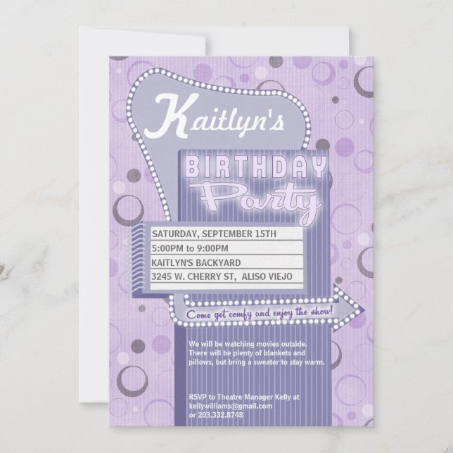 Retro-Laufwerk der Party Einladung in Marqué (Vorderseite)