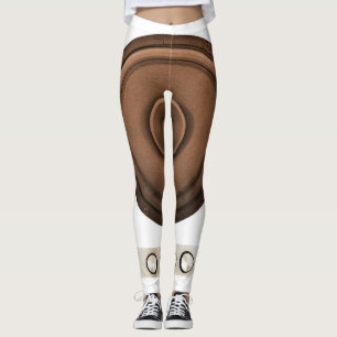Retro-Lautsprecher: braun, abgeschieden weiß. Leggings