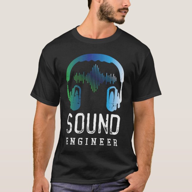 Retro Lautsprecher Music Audio Engineering Sound E T-Shirt (Vorderseite)