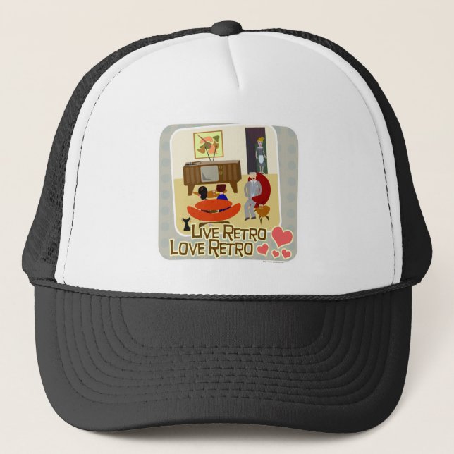 Retro lebhaftLiebe-Retro Slogan Truckerkappe (Vorderseite)