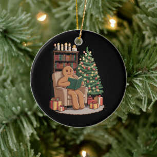 Retro Lebkuchen Lesebücher Weihnachten Lehrer Keramik Ornament