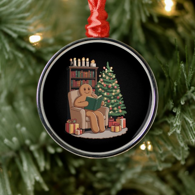 Retro Lebkuchen Lesebücher Weihnachten Lehrer  Ornament Aus Metall (Baum)