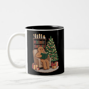 Retro Lebkuchen Lesebücher Weihnachten Lehrer Zweifarbige Tasse