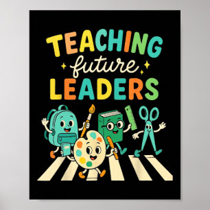 Retro-Lehrer bilden zukünftige Führungskräfte Lehr Poster