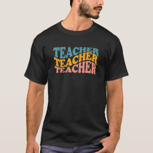 Retro-Lehrer Daisy farbenfrohe Grundschule Te T-Shirt
