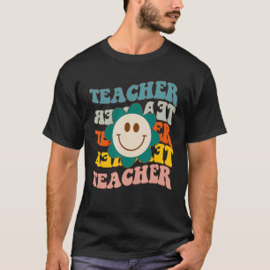 Retro-Lehrer Daisy farbenfrohe Grundschule Te T-Shirt