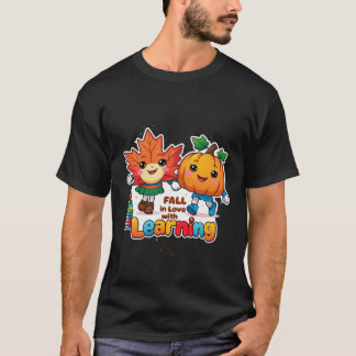 Retro-Lehrer fallen, Liebe mit Lernen abnehmen T-Shirt