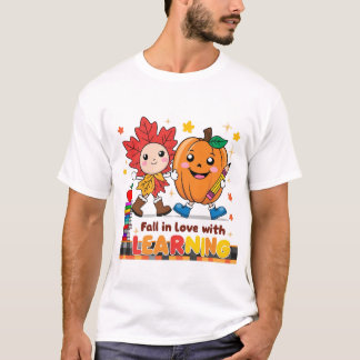 Retro-Lehrer fallen, Liebe mit Lernen abnehmen T-Shirt