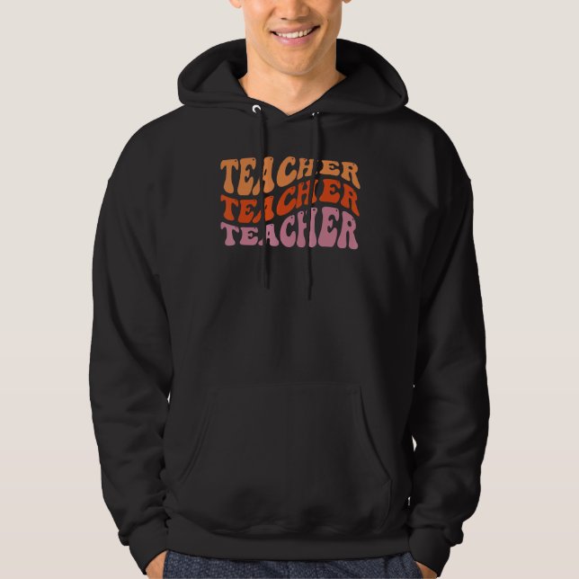 Retro-Lehrer Inspiration farbenfrohe Grundlegend S Hoodie (Vorderseite)
