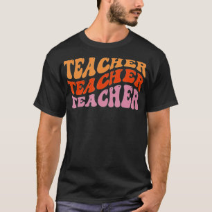 Retro-Lehrer Inspiration farbenfrohe Grundlegend S T-Shirt