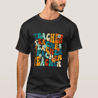 Retro-Lehrer Inspirierend Bunt Grundschule Sc T-Shirt