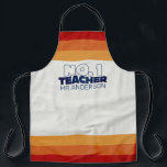 Retro-Lehrer Moderne blaue, rote Taschenlampe Schürze<br><div class="desc">Retro Lehrer modern blau,  rot,  orange und gelb stylish 80er Jahre Vintag Design Mann Lehrer Spaß Geschenk.</div>