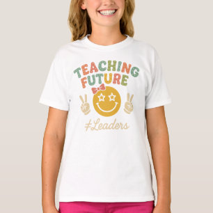 Retro-Lehrer Zukunftsführer Groovy-Lehrer-Rücken T-Shirt
