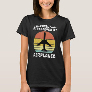 Retro Leicht abgelenkt von Flugzeugen für Men Boys T-Shirt