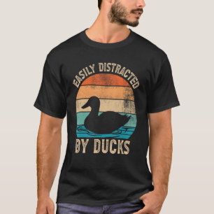 Retro Leicht Ablenkbar Durch Enten Ente T-Shirt