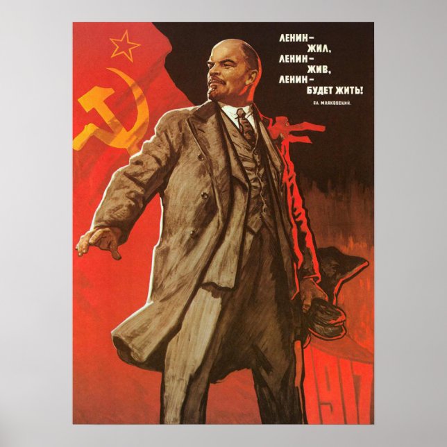 Retro Lenin Poster aus der russischen Revolution (Vorne)