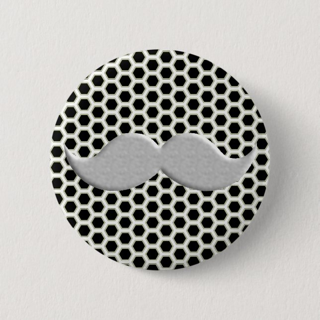 Retro Lenkstangen-Schnurrbart-Schnurrbart Button (Vorderseite)