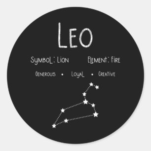 Retro Leo Sternzeichen Konstellation Astrologie Ge Runder Aufkleber