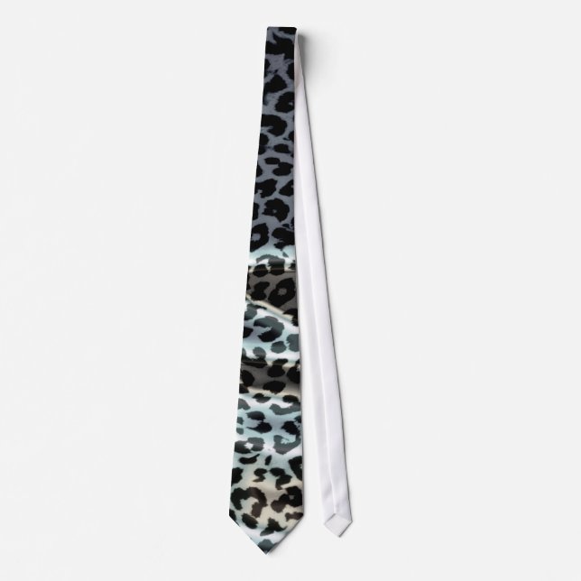 Retro Leopard-Druck-Haut (Schwarzes, Grau) Krawatte (Vorderseite)